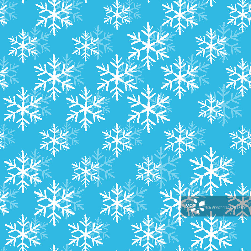 冬季无缝图案，白色雪花覆盖图片素材