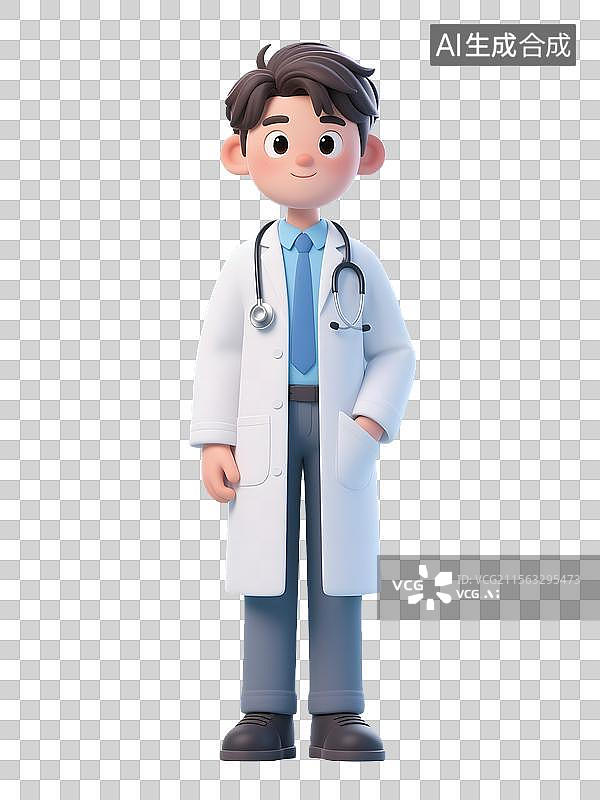 【AI数字艺术】3D医生职业形象免扣元素图片素材