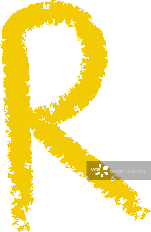 手绘蜡笔字母R图片素材