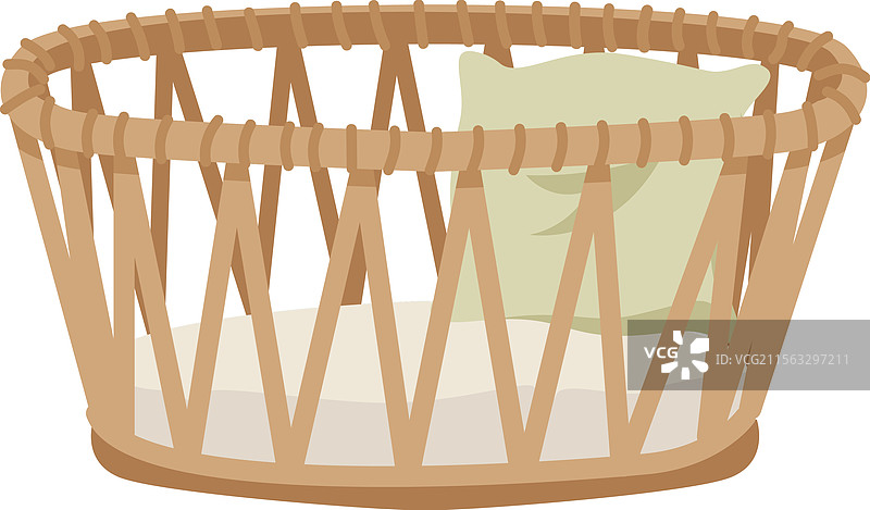 新生儿藤编摇篮篮子图片素材