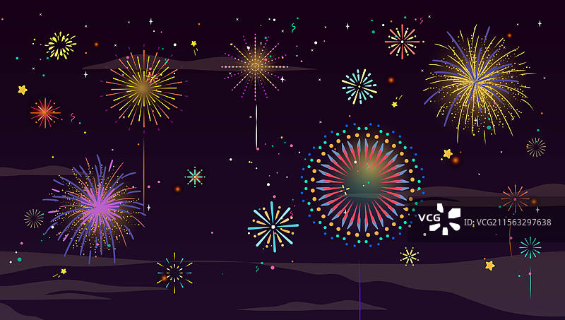 烟花节日夜景图片素材