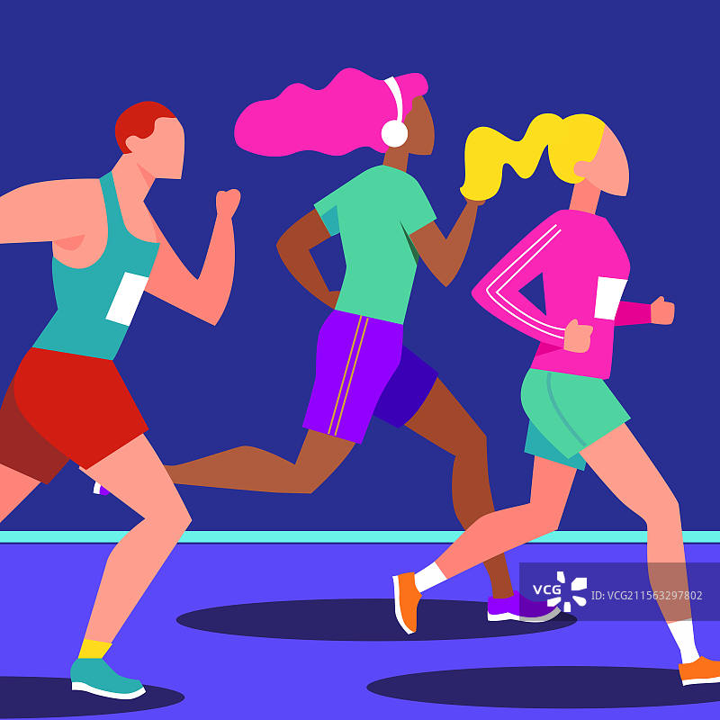 马拉松跑步多人图片素材