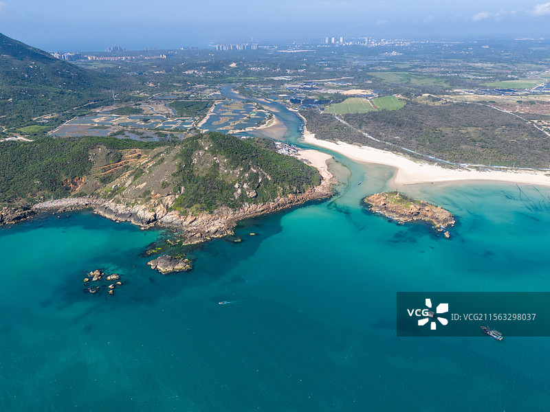 海南文昌铜鼓岭航拍图片素材