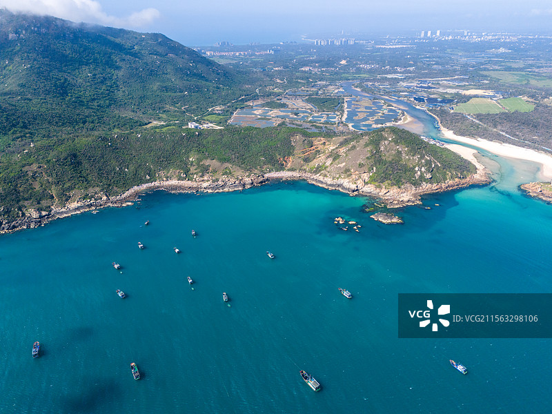 海南文昌铜鼓岭航拍图片素材