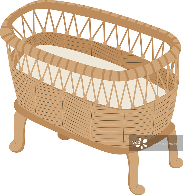 新生儿柳条摇篮篮图片素材