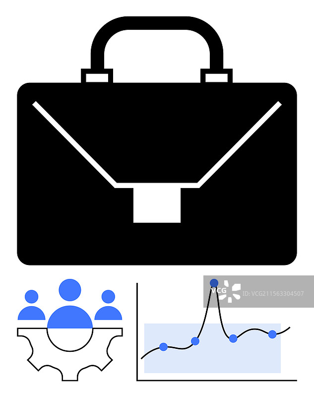 商务增长公文包与团队合作图片素材