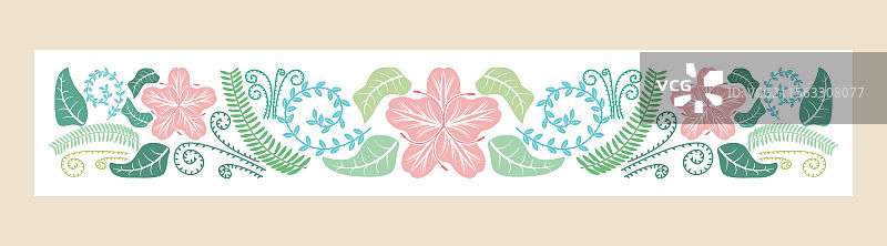 中式花朵线条图片素材