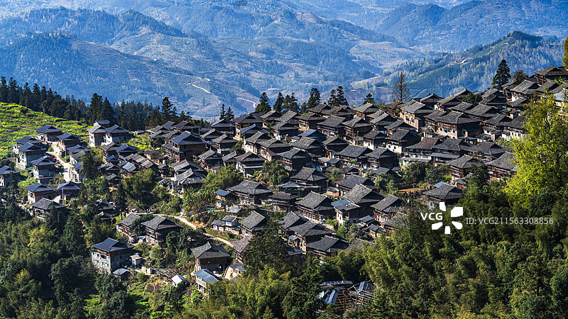 岜沙苗寨图片素材