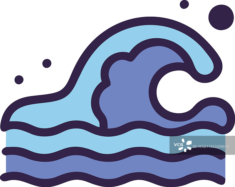 溅起的海浪图标图片素材