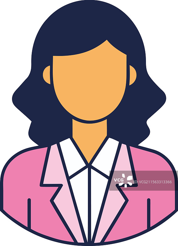 穿着粉色和白色西装的女性商务人士图标图片素材