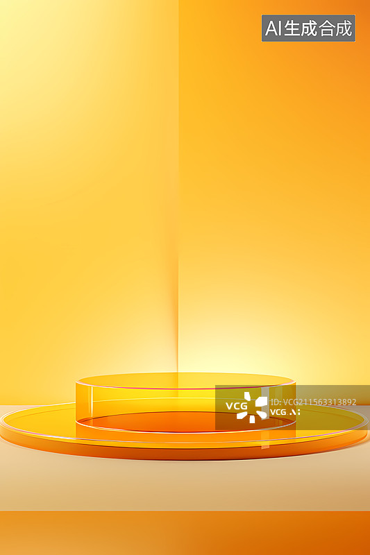 【AI数字艺术】透明展示台图片素材