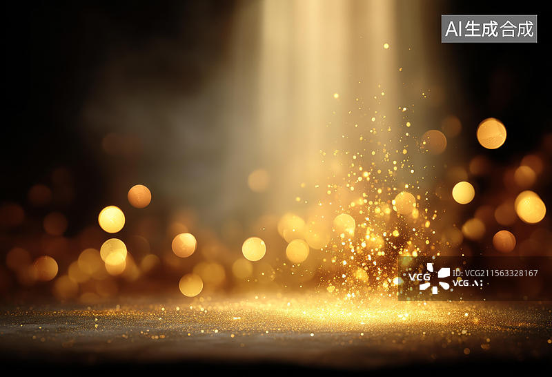 【AI数字艺术】金色闪耀的灯光背景图片图片素材