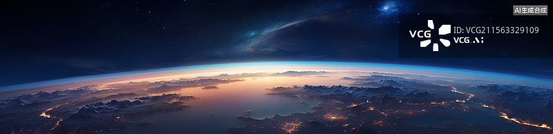 【AI数字艺术】地球升起之美景图片素材