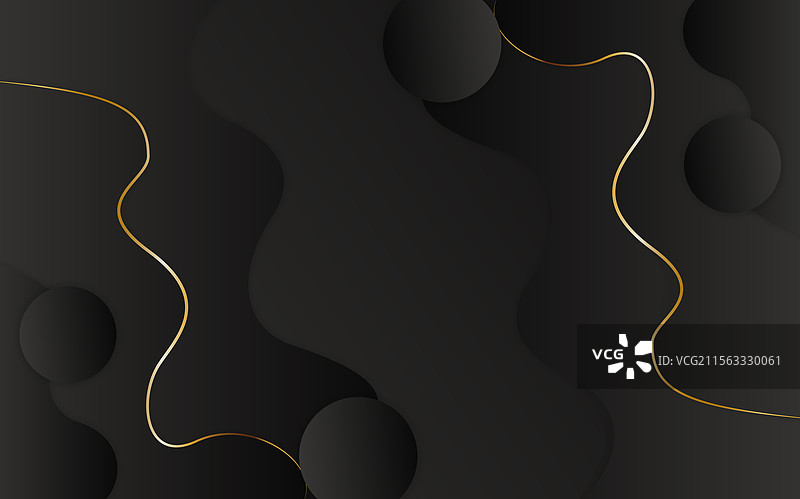 优雅的深色背景与金色线条图片素材