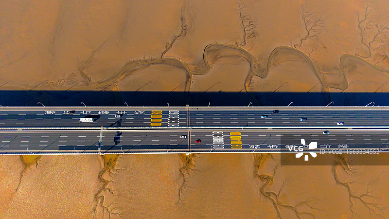 海宁潮汐树与苏绍大桥图片素材