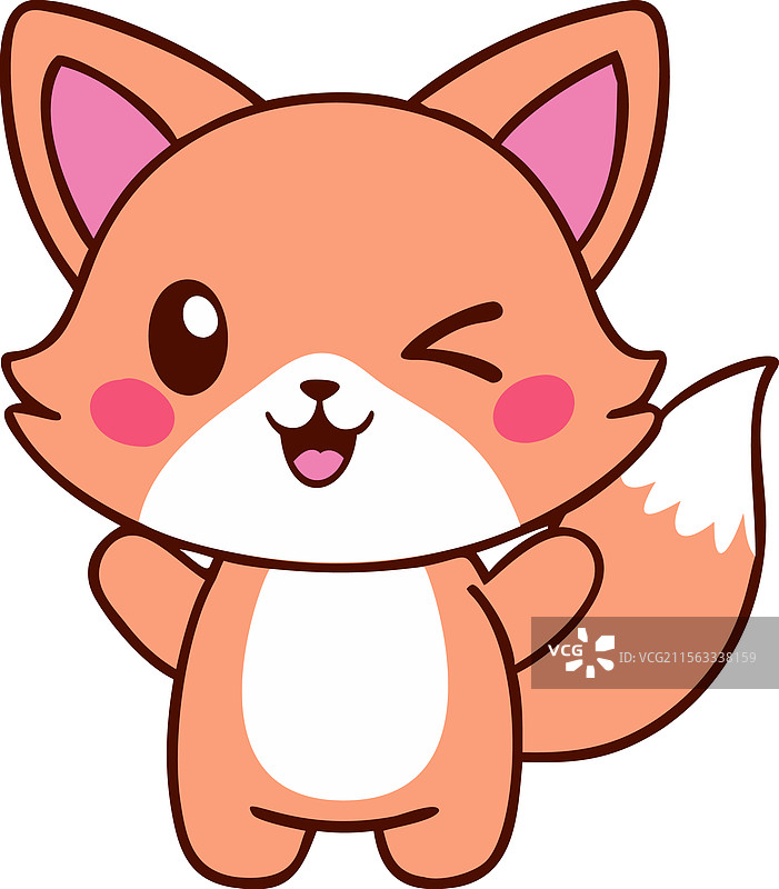 可爱的狐狸快乐的卡通形象图片素材