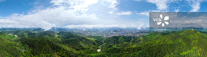 怀化市城区全景航拍图片素材