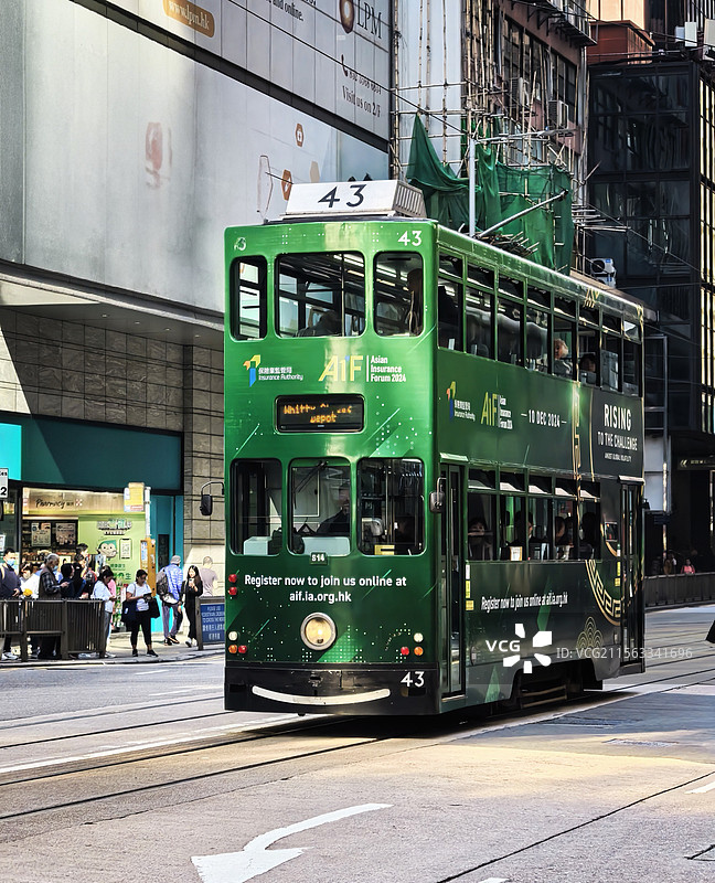 香港街头叮叮车图片素材