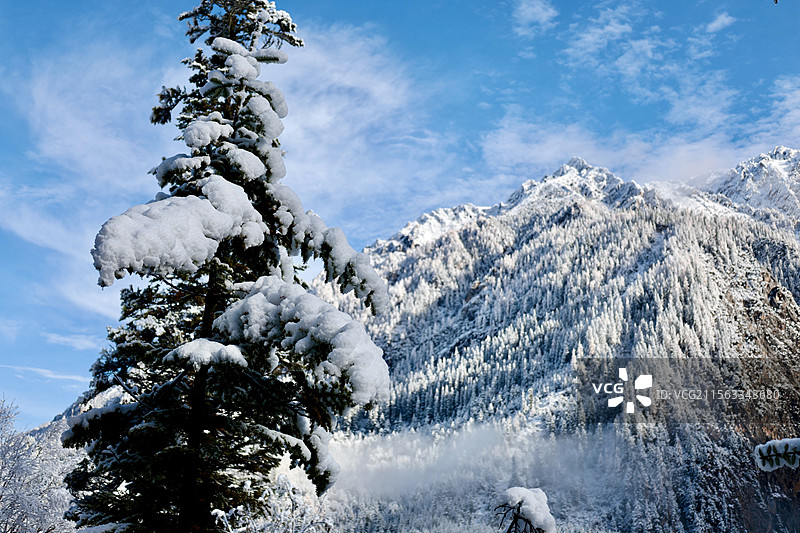 九寨雪景图片素材