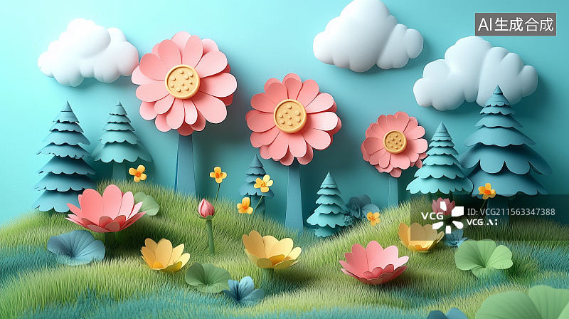 【AI数字艺术】梦幻般的莲花池景图片素材
