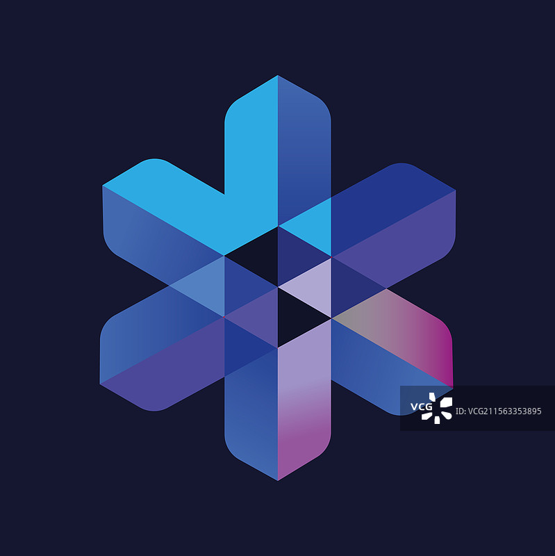 现代品牌的三角马赛克交叉网格模型图片素材