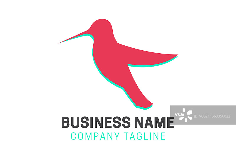 色彩斑斓的蜂鸟剪影标志图片素材