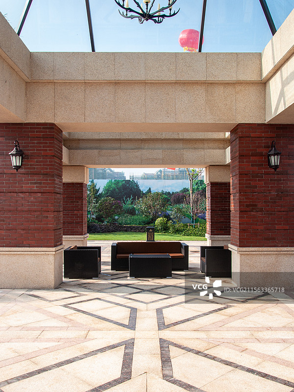 新古典主义的社区景观设计图片素材