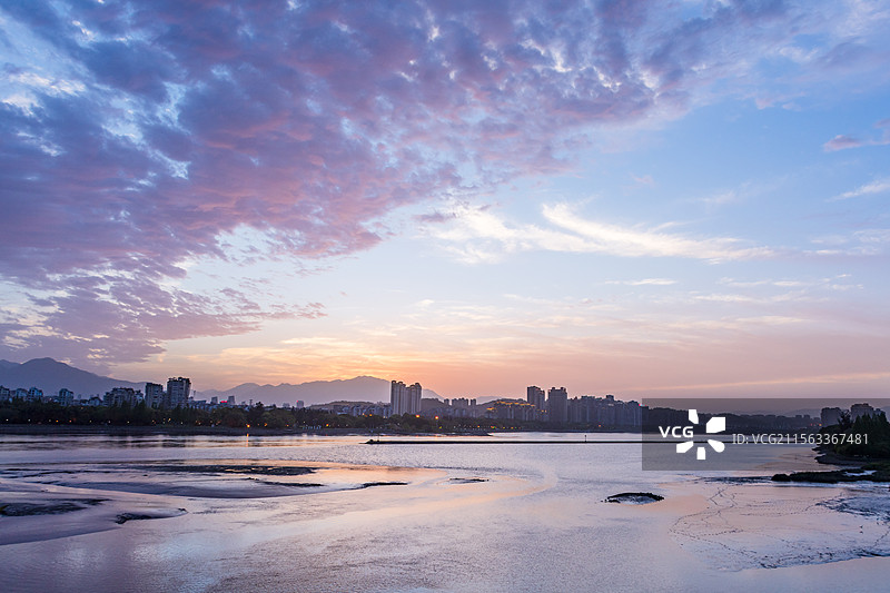 福州城市闽江上的晚霞图片素材