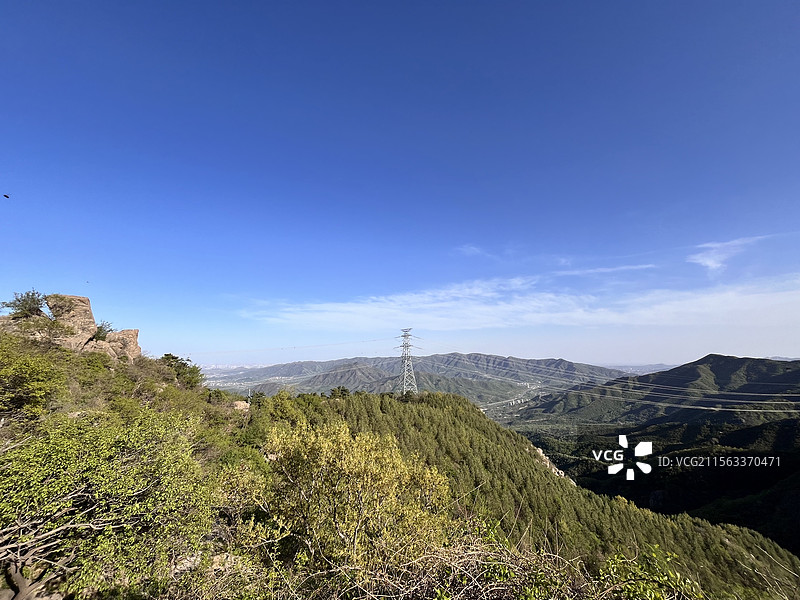 北京阳台山山顶俯拍景色图片素材