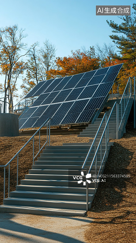 【AI数字艺术】工业园区内光伏车棚3D渲染图片素材