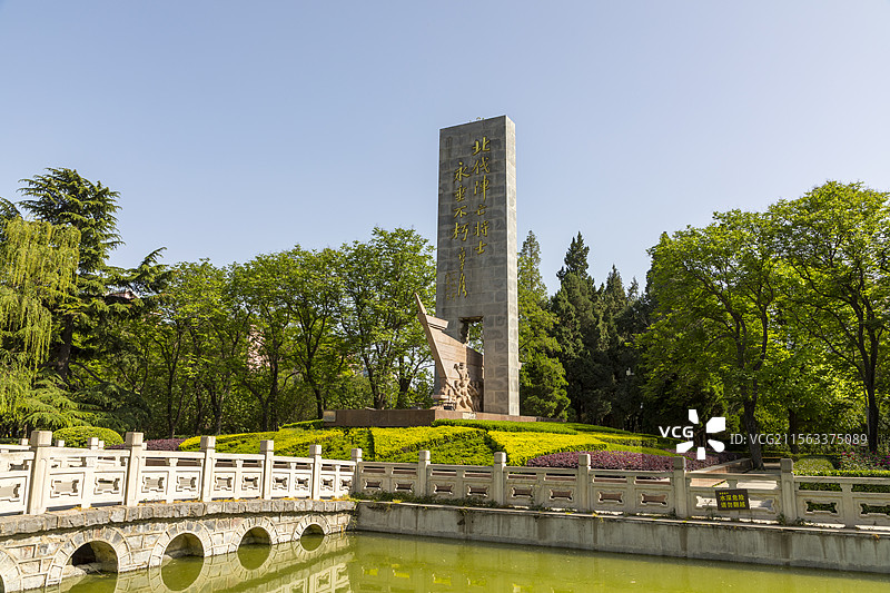 郑州市碧沙岗公园，北伐阵亡将士纪念碑图片素材