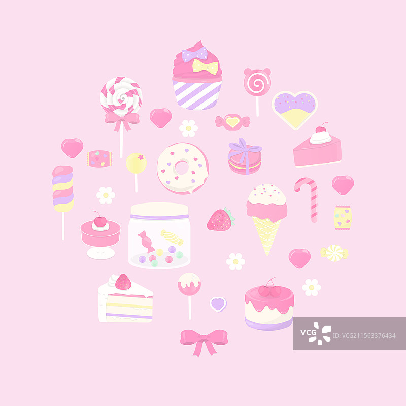 甜蜜的面包店和糖果横幅图片素材