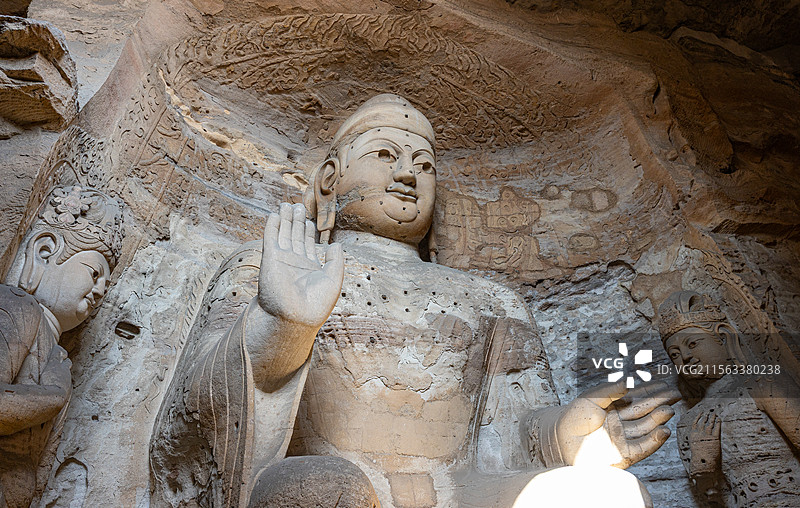 云冈石窟佛像图片素材