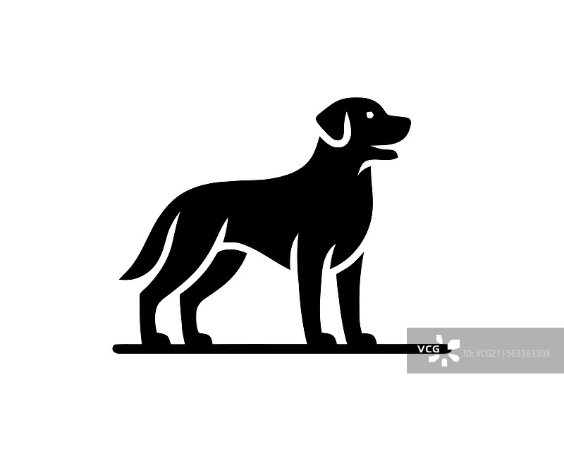 狗的剪影标志设计图标模板图片素材