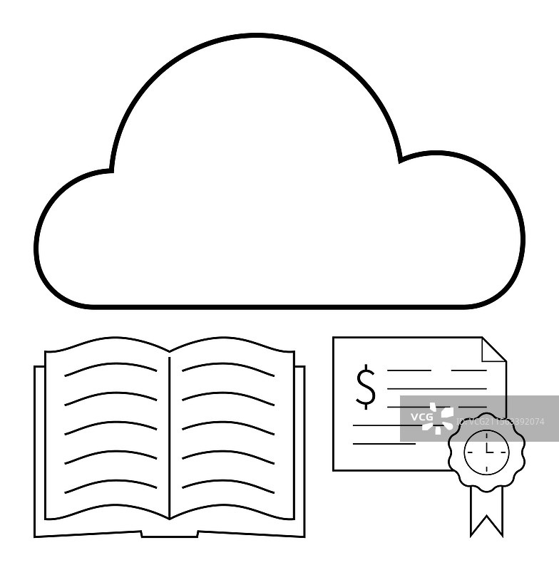 教育云存储与打开的书籍图片素材