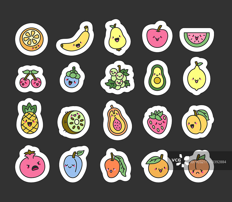 可爱的鲜嫩水果组合图片素材