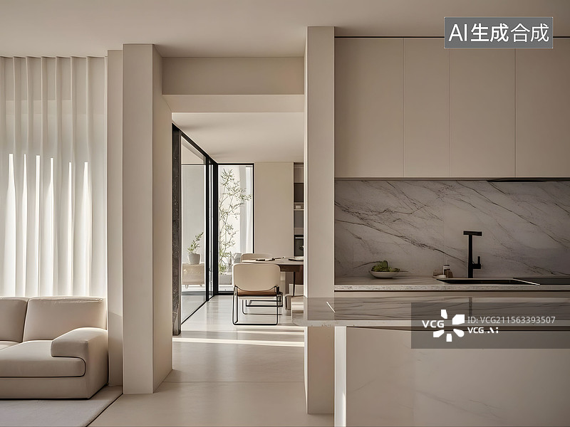 【AI数字艺术】现代化简约厨房设计图片素材