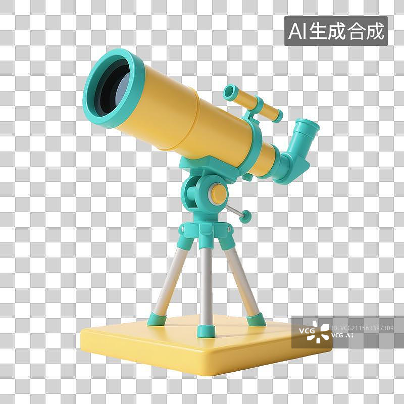 【AI数字艺术】3d望远镜元素图片素材