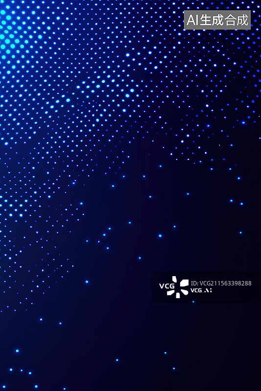 【AI数字艺术】蓝色背景上的点状光斑图片素材