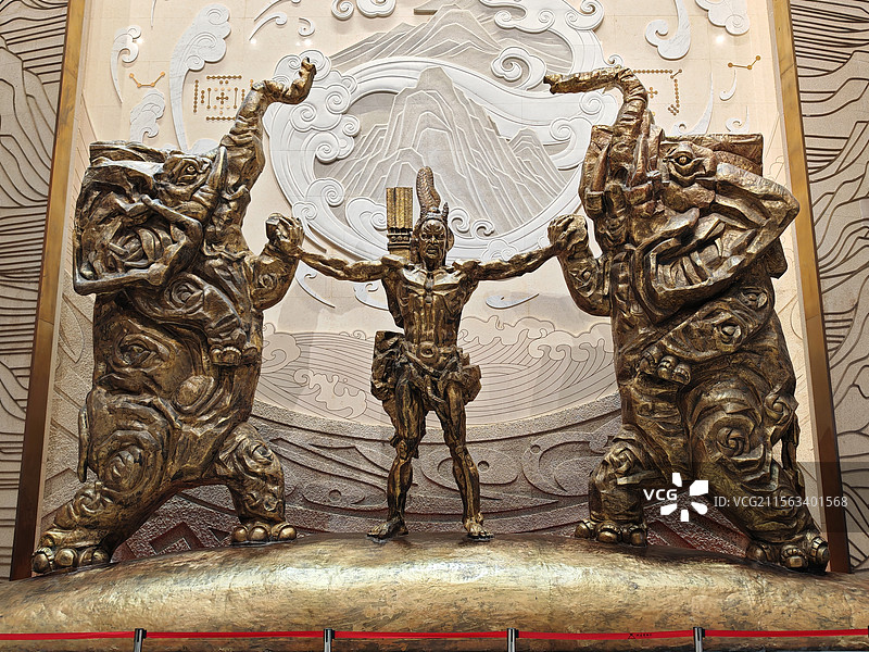 河南博物院室内雕塑图片素材