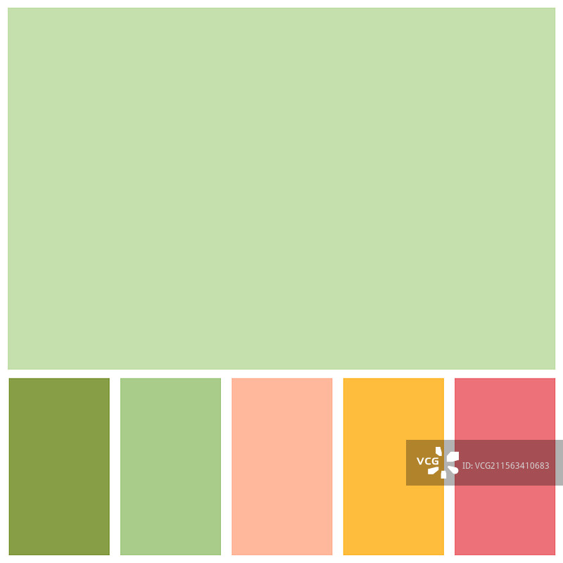 柔和的绿色调色板，适用于模板图片素材