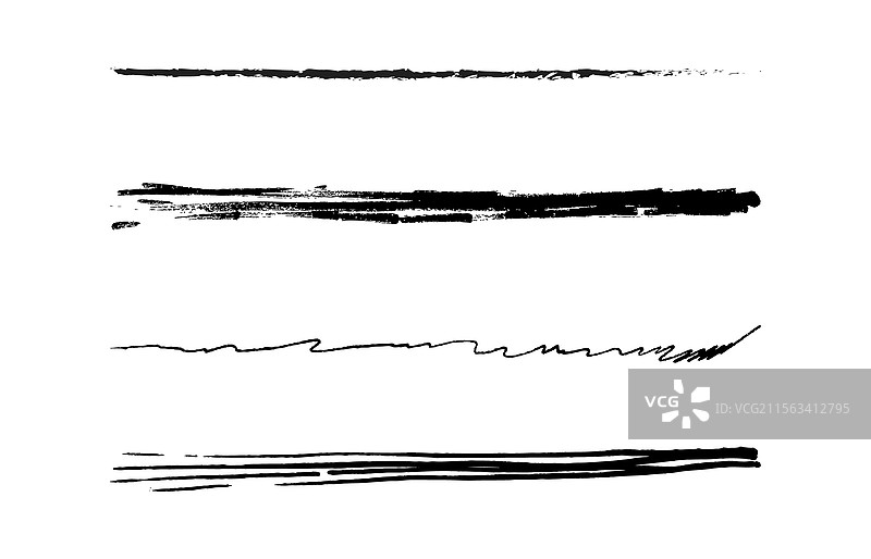 涂鸦艺术的横向刷子线条图片素材