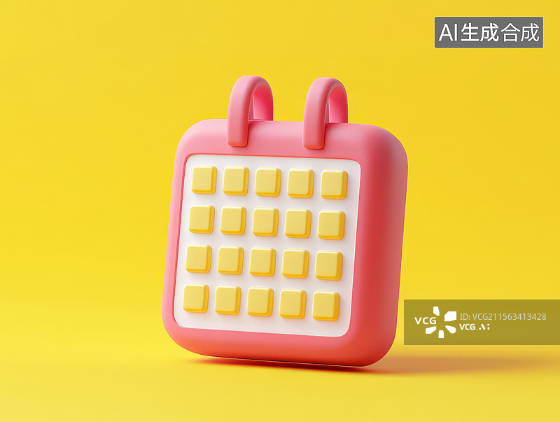【AI数字艺术】3D渲染卡通日历备忘录记事本图片素材