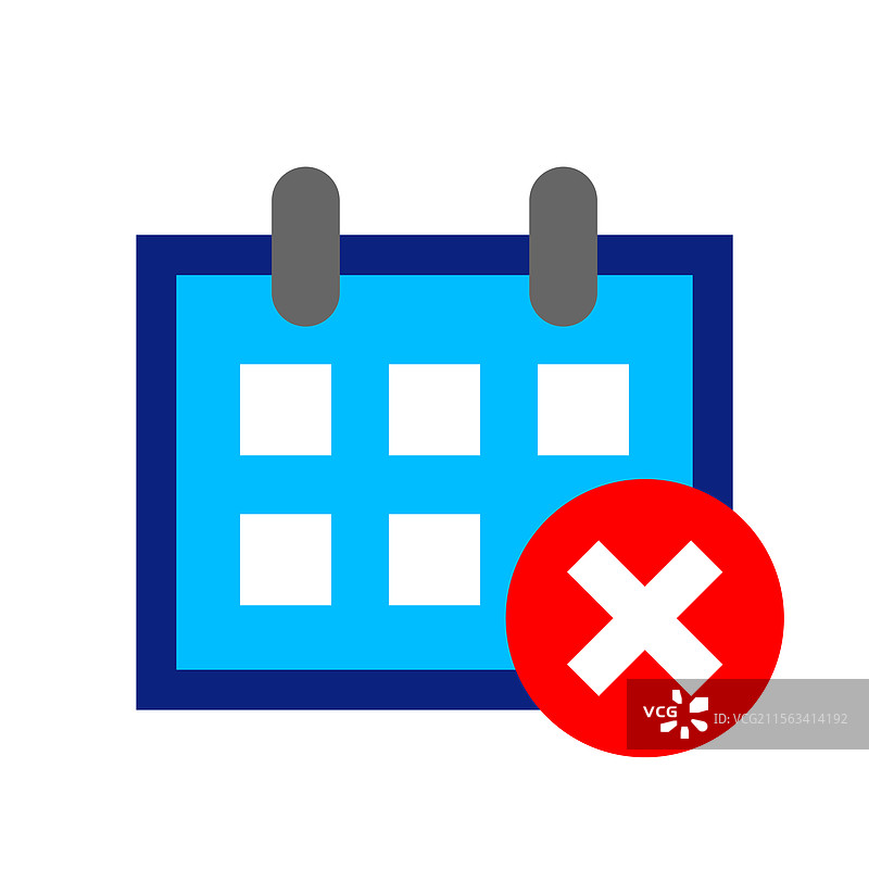 日历图标 日程符号 带有叉的日历图片素材