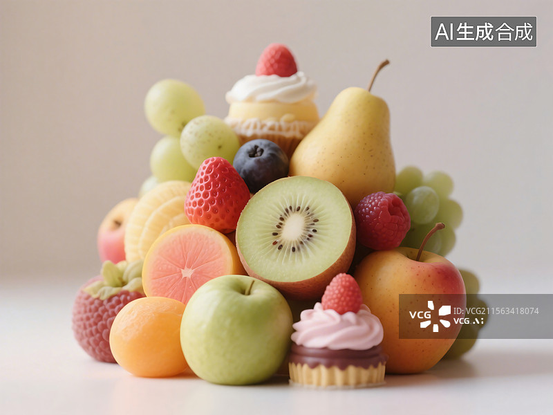 【AI数字艺术】梦幻水果捞图片素材