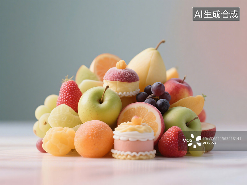 【AI数字艺术】梦幻水果捞图片素材