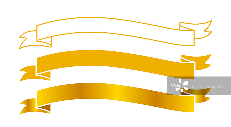 金色装饰横幅的丝带标签图片素材