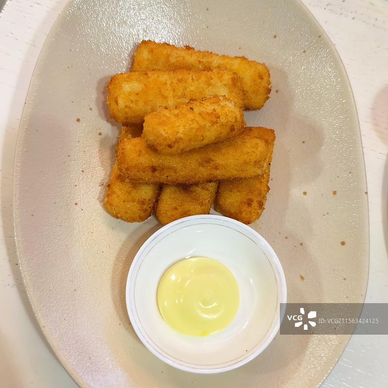 炸马苏里拉芝士·希腊餐厅图片素材