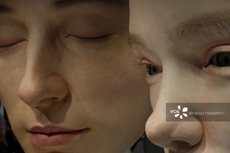 仿真人物脸部模特图片素材