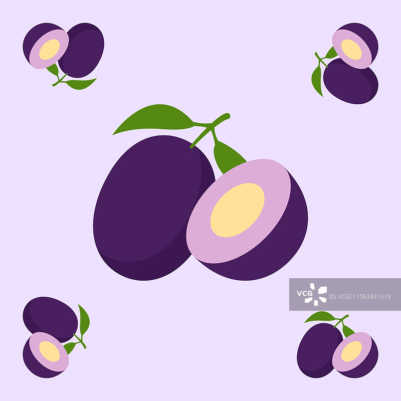 无缝的黑枣果图案面料设计简单图片素材